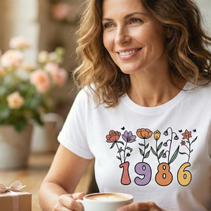 Virágos 1986 Szülinapi Póló Nőknek � Egyedi 40. Születésnapi Ajándék Vadvirágos Mintával - Meska.hu