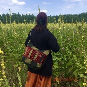 Rózsakert Táska, Táska & Tok, Kézitáska & válltáska, Vállon átvethető táska, Varrás, Patchwork, foltvarrás, MESKA