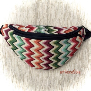 Színes hullámok XL nagy Övtáska - táska & tok - övtáska - Meska.hu