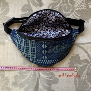 Tengerminták - Türkizkék XL nagy Övtáska - táska & tok - övtáska - Meska.hu