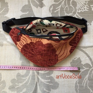 Pünkösdirózsa- Narancssárga  XL nagy Övtáska - táska & tok - övtáska - Meska.hu