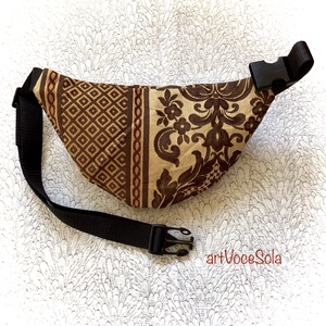 Barna virág- nagy Övtáska - táska & tok - övtáska - Meska.hu