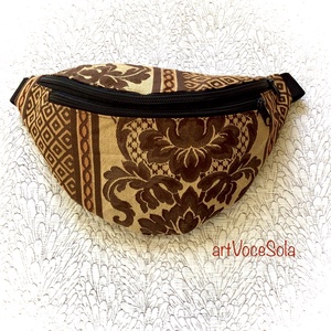 Barna virág- nagy Övtáska - Meska.hu