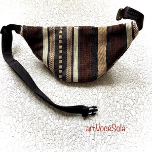 Csokoládé-csíkos övtáska - táska & tok - övtáska - Meska.hu