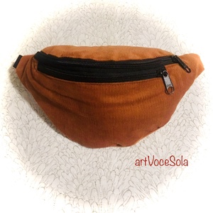 Mogyoró- kordbársony Övtáska - Meska.hu