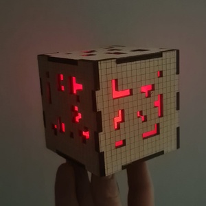 Minecraft Red Stone lámpa (9x9 cm) - otthon & életmód - lámpa - hangulatlámpa - Meska.hu
