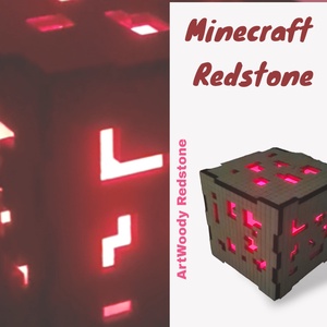 Minecraft Red Stone lámpa (9x9 cm) - otthon & életmód - lámpa - hangulatlámpa - Meska.hu