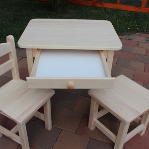 Gyerekasztal gyerekszék gyerek asztal szék hokedli fa bútor  pad sámli lóca etetőszék, Otthon & Lakás, Babaszoba, gyerekszoba, Gyerek asztal székkel, Famegmunkálás, Meska
