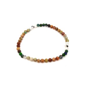 Mix zöld barna fazettált golyó karkötő 4mm, Ékszer, Karkötő, Ásványkarkötő, , MESKA