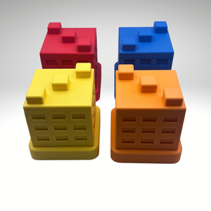 Színes Házak logikai játék - játék & sport - készségfejlesztő és logikai játék - logikai játékok - Meska.hu