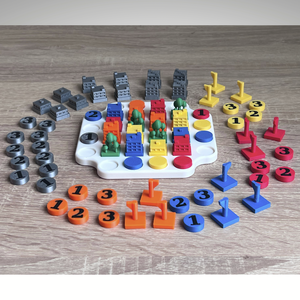 Színes Házak logikai játék - játék & sport - készségfejlesztő és logikai játék - logikai játékok - Meska.hu