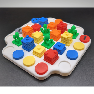 Színes Házak logikai játék - játék & sport - készségfejlesztő és logikai játék - logikai játékok - Meska.hu