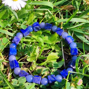 Lapis lazuli - kékkvarc ásványkarkötő - ékszer - karkötő - ásványkarkötő - Meska.hu