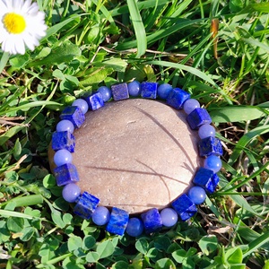 Lapis lazuli - kékkvarc ásványkarkötő, Ékszer, Karkötő, Ásványkarkötő, Ékszerkészítés, MESKA
