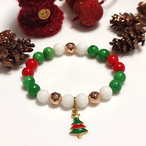 Karácsonyi ásványkarkötő, Ékszer, Karkötő, Karkötő medállal, Ékszerkészítés, MESKA