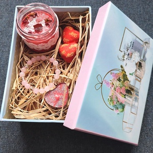 Ajándék box - szójagyertya + ásványkarkötő csomag, Otthon & Életmód, Gyertya, illat, aroma, Gyertya, Gyertya-, mécseskészítés, Gyöngyfűzés, gyöngyhímzés, MESKA