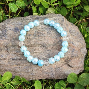 Kék aura hegyikristály ásványkarkötő - Meska.hu