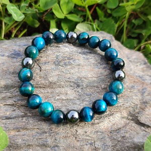 Kék tigrisszem - hematit ásványkarkötő - ékszer - karkötő - ásványkarkötő - Meska.hu