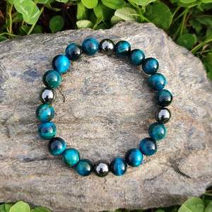 Kék tigrisszem - hematit ásványkarkötő, Ékszer, Karkötő, Ásványkarkötő, Ékszerkészítés, MESKA