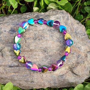 Hematit szív ásványkarkötő - ékszer - karkötő - ásványkarkötő - Meska.hu