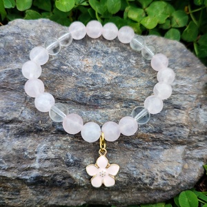 Rózsakvarc - hegyikristály ásványkarkötő - ékszer - karkötő - ásványkarkötő - Meska.hu