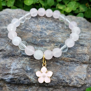 Rózsakvarc - hegyikristály ásványkarkötő - Meska.hu