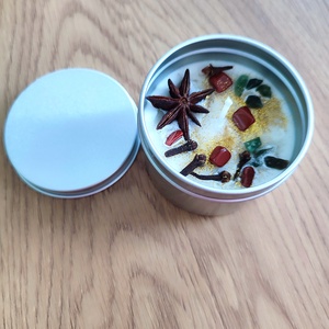 Karácsonyi illatgyertya ásványokkal - karácsony - karácsonyi lakásdekoráció - karácsonyi illatgyertya, mécses - Meska.hu