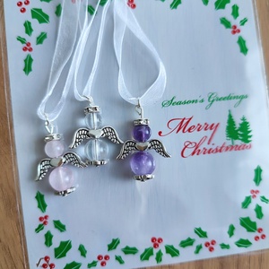 Karácsonyi ásvány angyalka dísz csomag, 3 db ásvány angyal - karácsony - karácsonyi lakásdekoráció - karácsonyfadíszek - Meska.hu