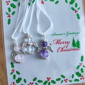 Karácsonyi ásvány angyalka dísz csomag, 3 db ásvány angyal - Meska.hu