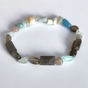 Labradorit - akvamarin - amazonit ásványkarkötő - ékszer - karkötő - ásványkarkötő - Meska.hu