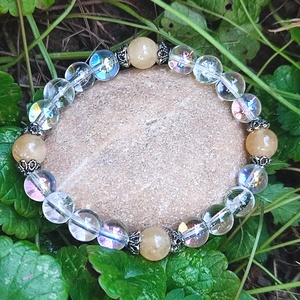 Hegyikristály - rutilkvarc ásványkarkötő, Ékszer, Karkötő, Ásványkarkötő, , MESKA