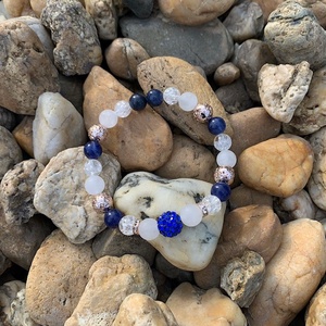 Lávakó-Jáde-Hegyikristály-Szodalit női ásványkarkötő - Meska.hu