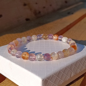 Ametrin Ásvány Karkötő, Ékszer, Karkötő, Ásványkarkötő, Gyöngyfűzés, gyöngyhímzés, MESKA