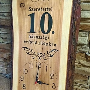 Kézműves falióra házassági évforduló alkalmából , Otthon & Életmód, Dekoráció, Fali és függő dekoráció, Falióra & óra, Famegmunkálás, Gravírozás, pirográfia, MESKA