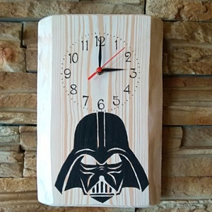 Darth Vader kézműves falióra , Otthon & Életmód, Dekoráció, Fali és függő dekoráció, Falióra & óra, Famegmunkálás, Gravírozás, pirográfia, MESKA