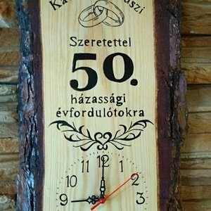 Falióra házassági évfordulóra nevekkel, Otthon & Életmód, Dekoráció, Fali és függő dekoráció, Falióra & óra, Famegmunkálás, Gravírozás, pirográfia, MESKA