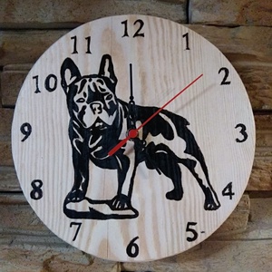 Francia bulldog kézműves falióra  - otthon & életmód - dekoráció - fali és függő dekoráció - falióra & óra - Meska.hu
