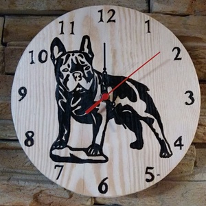 Francia bulldog kézműves falióra  - otthon & életmód - dekoráció - fali és függő dekoráció - falióra & óra - Meska.hu