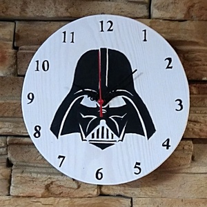 Darth Vader falióra , Otthon & Életmód, Dekoráció, Fali és függő dekoráció, Falióra & óra, Famegmunkálás, Gravírozás, pirográfia, MESKA
