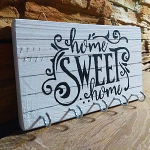 Sweet home vintage stílusú fali kulcstartó  - otthon & életmód - dekoráció - fali és függő dekoráció - fali kulcstartó - Meska.hu