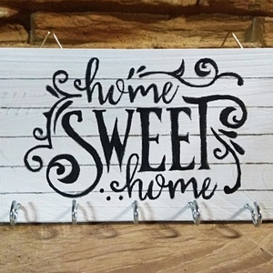 Sweet home vintage stílusú fali kulcstartó  - otthon & életmód - dekoráció - fali és függő dekoráció - fali kulcstartó - Meska.hu