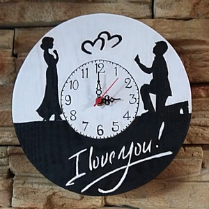 I love you kézműves fa falióra  - otthon & életmód - dekoráció - fali és függő dekoráció - falióra & óra - Meska.hu