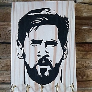 Messi fali akasztós tároló  - otthon & életmód - dekoráció - fali és függő dekoráció - fali kulcstartó - Meska.hu