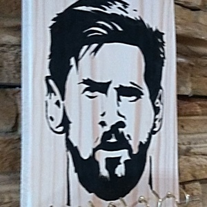 Messi fali akasztós tároló  - otthon & életmód - dekoráció - fali és függő dekoráció - fali kulcstartó - Meska.hu