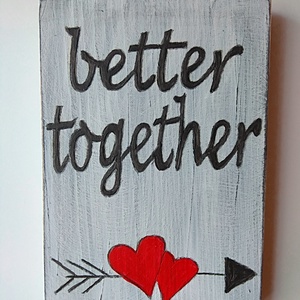 Valentin napi ajándék fa tábla vintage stílusban  - otthon & életmód - dekoráció - dísztárgy - Meska.hu