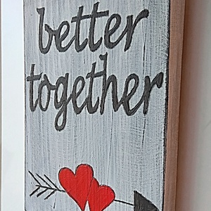 Valentin napi ajándék fa tábla vintage stílusban  - otthon & életmód - dekoráció - dísztárgy - Meska.hu