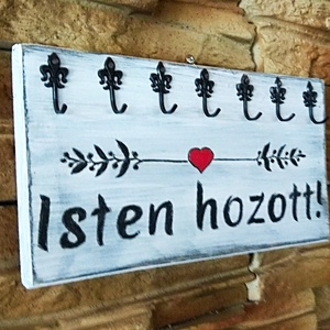 Isten hozott fali kulcstartó vintage stílusban. - otthon & életmód - dekoráció - fali és függő dekoráció - fali kulcstartó - Meska.hu