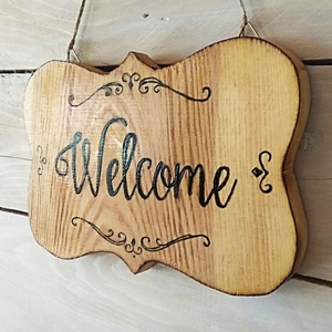 Welcome üdvözlő tábla  - otthon & életmód - ház & kert - isten hozott tábla - Meska.hu