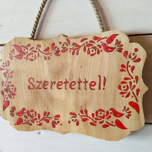 Népi motívumokkal díszített öreg nyárfa tábla , Otthon & Életmód, Dekoráció, Kép & Falikép, 3d képek, Famegmunkálás, Gravírozás, pirográfia, MESKA