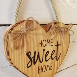 Home sweet home szív formájú fatábla  - otthon & életmód - ház & kert - isten hozott tábla - Meska.hu